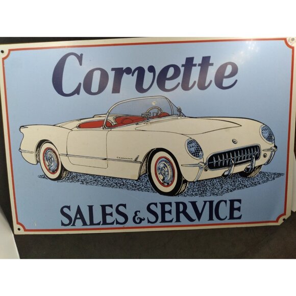 Corvette Sales & Service Sign Metal Retro style 12"x 18" man cave barware garage - Picture 11 of 14